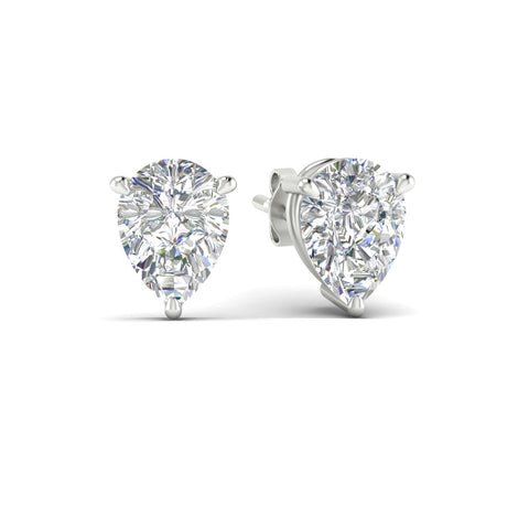 Three-Prong Pear Diamond Solitaire Stud Earrings [IGI Certified]