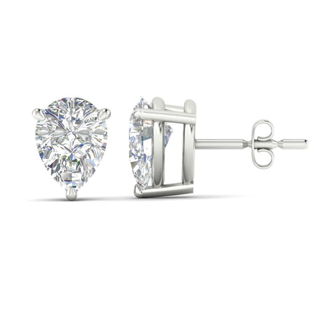 Three-Prong Pear Diamond Solitaire Stud Earrings [IGI Certified]