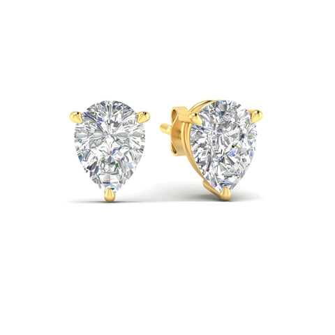 Three-Prong Pear Diamond Solitaire Stud Earrings [IGI Certified]