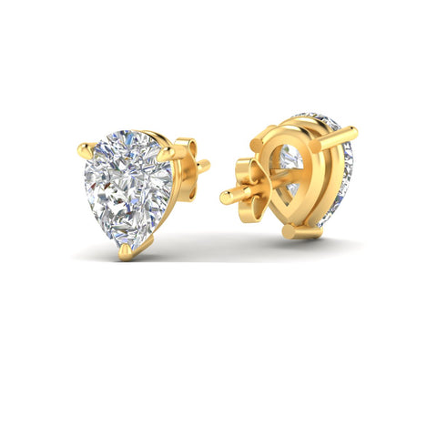 Three-Prong Pear Diamond Solitaire Stud Earrings [IGI Certified]