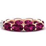 Load image into Gallery viewer, 10-carat-pink-sapphire-eternity-wedding-band-oval-shape-in-rose-gold-FDEWB8425OVGSADRPI-10.00CT-NL-RG-HW
