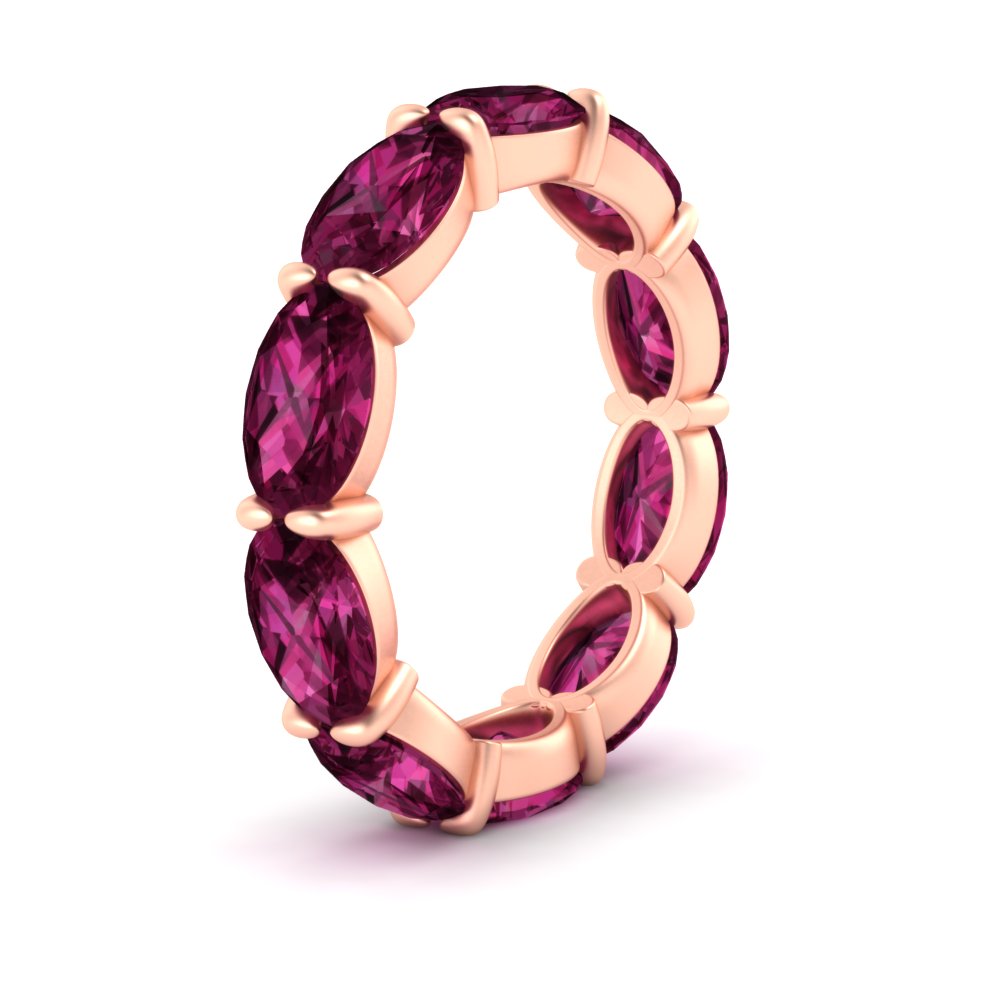 10-carat-pink-sapphire-eternity-wedding-band-oval-shape-in-rose-gold-FDEWB8425OVGSADRPIANGLE2-10.00CT-NL-RG
