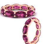 Load image into Gallery viewer, 10-carat-pink-sapphire-eternity-wedding-band-oval-shape-in-rose-gold-FDEWB8425OVGSADRPIANGLE3-10.00CT-NL-RG

