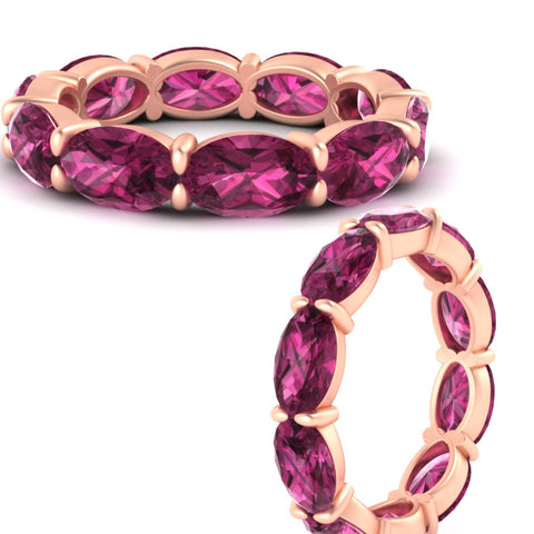 10-carat-pink-sapphire-eternity-wedding-band-oval-shape-in-rose-gold-FDEWB8425OVGSADRPIANGLE3-10.00CT-NL-RG