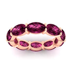 Load image into Gallery viewer, 10-carat-pink-sapphire-eternity-wedding-band-oval-shape-in-rose-gold-FDEWB8425OVGSADRPIANGLE5-10.00CT-NL-RG
