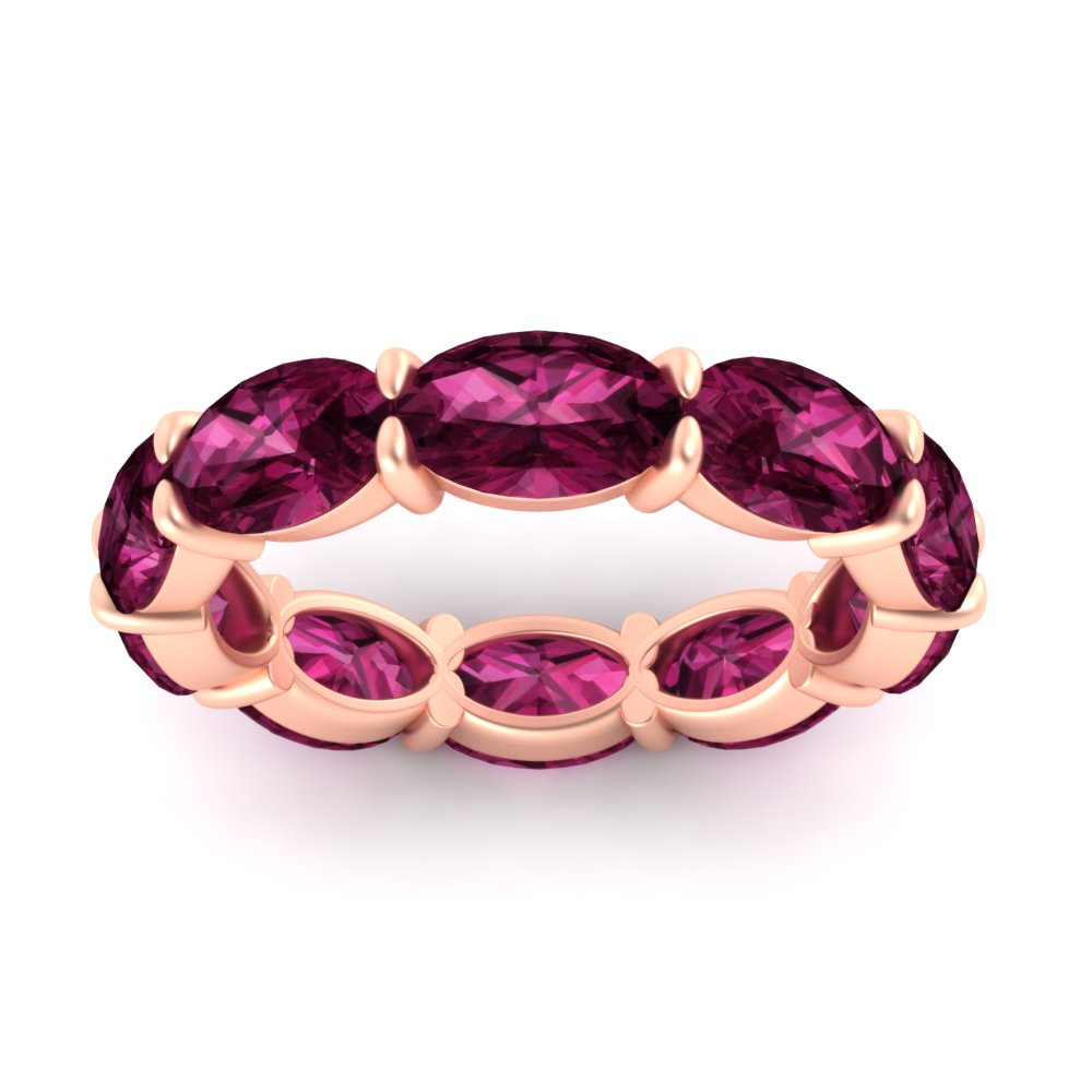 10-carat-pink-sapphire-eternity-wedding-band-oval-shape-in-rose-gold-FDEWB8425OVGSADRPIANGLE5-10.00CT-NL-RG