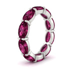 Load image into Gallery viewer, 10-carat-pink-sapphire-eternity-wedding-band-oval-shape-in-white-gold-FDEWB8425OVGSADRPIANGLE2-10.00CT-NL-WG
