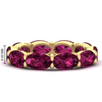 Load image into Gallery viewer, 10-carat-pink-sapphire-eternity-wedding-band-oval-shape-in-yellow-gold-FDEWB8425OVGSADRPI-10.00CT-NL-YG-HW

