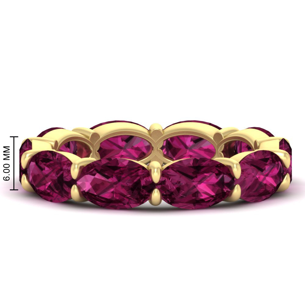 10-carat-pink-sapphire-eternity-wedding-band-oval-shape-in-yellow-gold-FDEWB8425OVGSADRPI-10.00CT-NL-YG-HW