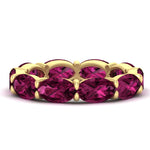 Load image into Gallery viewer, 10-carat-pink-sapphire-eternity-wedding-band-oval-shape-in-yellow-gold-FDEWB8425OVGSADRPI-10.00CT-NL-YG
