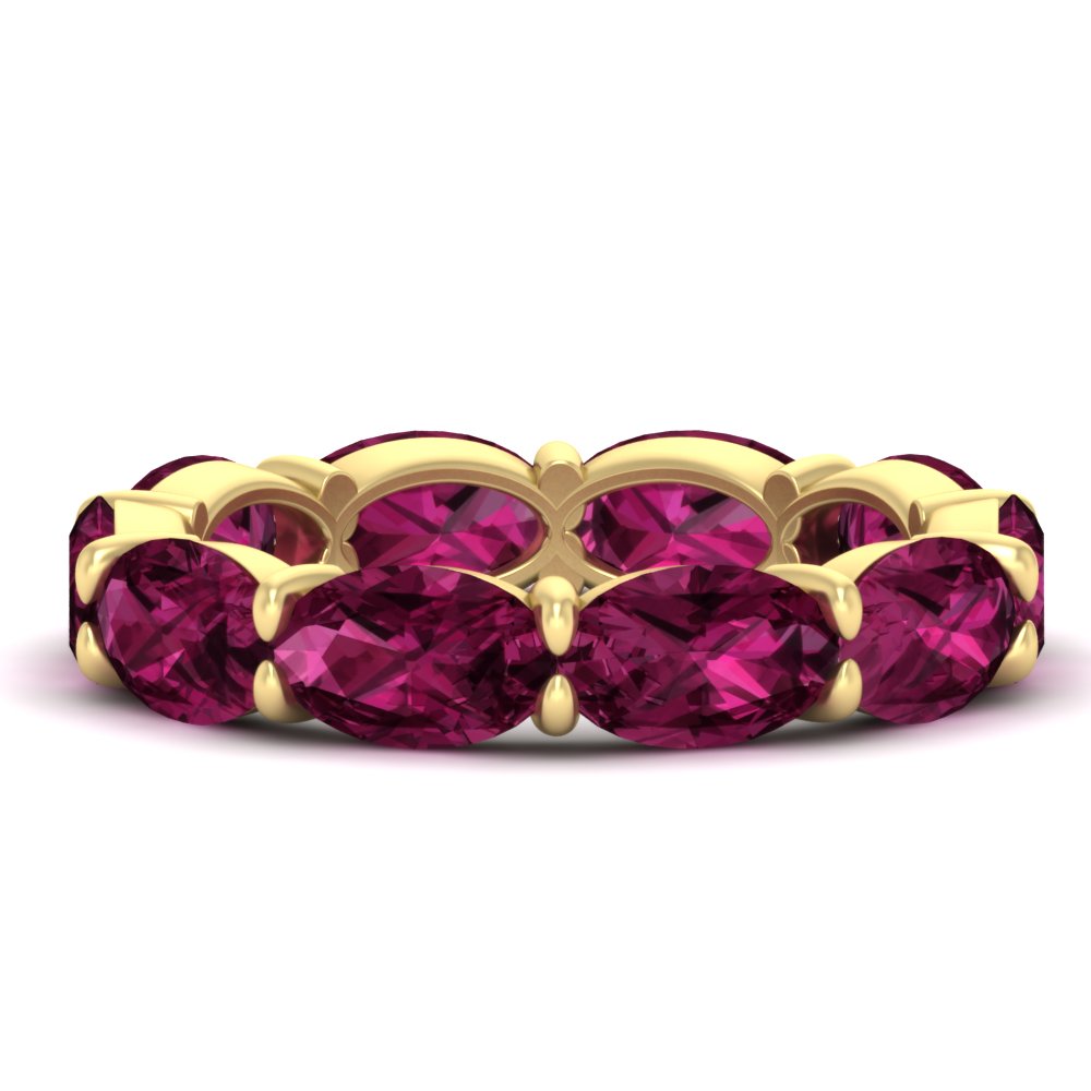 10-carat-pink-sapphire-eternity-wedding-band-oval-shape-in-yellow-gold-FDEWB8425OVGSADRPI-10.00CT-NL-YG
