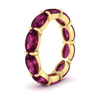 Load image into Gallery viewer, 10-carat-pink-sapphire-eternity-wedding-band-oval-shape-in-yellow-gold-FDEWB8425OVGSADRPIANGLE2-10.00CT-NL-YG
