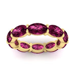 Load image into Gallery viewer, 10-carat-pink-sapphire-eternity-wedding-band-oval-shape-in-yellow-gold-FDEWB8425OVGSADRPIANGLE5-10.00CT-NL-YG
