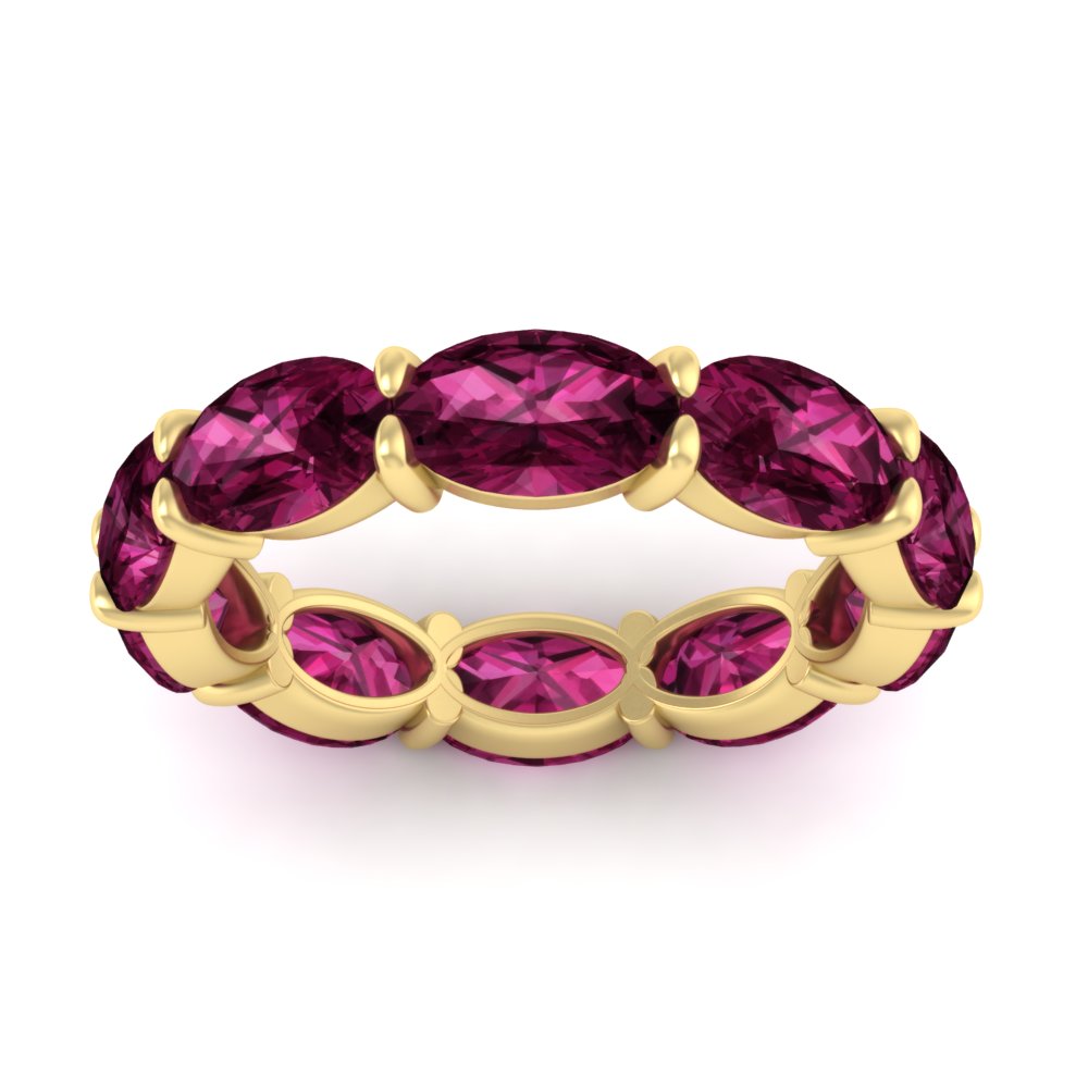 10-carat-pink-sapphire-eternity-wedding-band-oval-shape-in-yellow-gold-FDEWB8425OVGSADRPIANGLE5-10.00CT-NL-YG