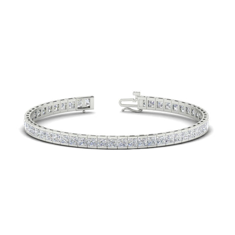 Princess Cut Half Bezel Tennis Bracelet