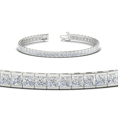 Princess Cut Half Bezel Tennis Bracelet