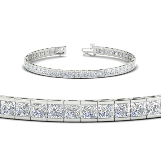 Princess Cut Half Bezel Tennis Bracelet