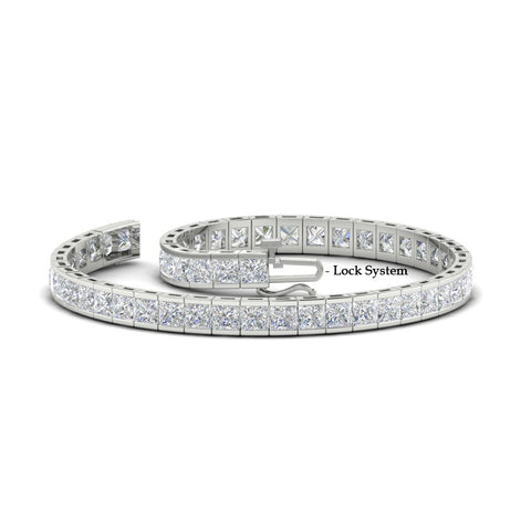 Princess Cut Half Bezel Tennis Bracelet