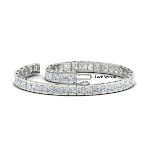 Princess Cut Half Bezel Tennis Bracelet