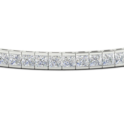 Princess Cut Half Bezel Tennis Bracelet