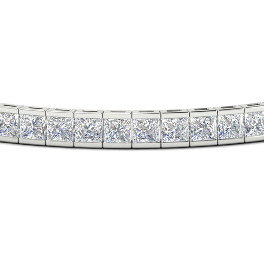 Princess Cut Half Bezel Tennis Bracelet