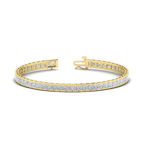 Princess Cut Half Bezel Tennis Bracelet