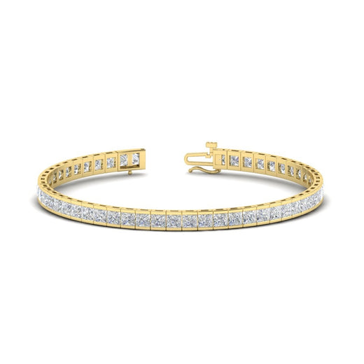 Princess Cut Half Bezel Tennis Bracelet