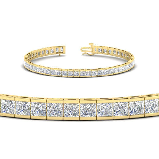 Princess Cut Half Bezel Tennis Bracelet