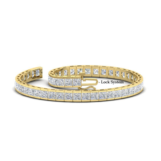 Princess Cut Half Bezel Tennis Bracelet
