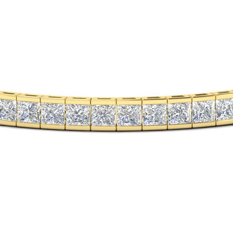 Princess Cut Half Bezel Tennis Bracelet
