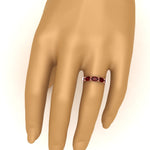 Load image into Gallery viewer, 10-carat-ruby-eternity-wedding-band-oval-shape-in-rose-gold-FDEWB8425OVGRUDRHAND-10.00CT-NL-RG
