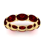 Load image into Gallery viewer, 10-carat-ruby-eternity-wedding-band-oval-shape-in-yellow-gold-FDEWB8425OVGRUDRANGLE5-10.00CT-NL-YG
