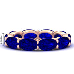 Load image into Gallery viewer, 10-carat-sapphire-eternity-wedding-band-oval-shape-in-rose-gold-FDEWB8425OVGSABL-10.00CT-NL-RG-HW
