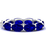 Load image into Gallery viewer, 10-carat-sapphire-eternity-wedding-band-oval-shape-in-white-gold-FDEWB8425OVGSABL-10.00CT-NL-WG-HW
