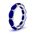 Load image into Gallery viewer, 10-carat-sapphire-eternity-wedding-band-oval-shape-in-white-gold-FDEWB8425OVGSABLANGLE2-10.00CT-NL-WG
