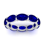 Load image into Gallery viewer, 10-carat-sapphire-eternity-wedding-band-oval-shape-in-white-gold-FDEWB8425OVGSABLANGLE5-10.00CT-NL-WG
