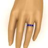 Load image into Gallery viewer, 10-carat-sapphire-eternity-wedding-band-oval-shape-in-white-gold-FDEWB8425OVGSABLHAND-10.00CT-NL-WG