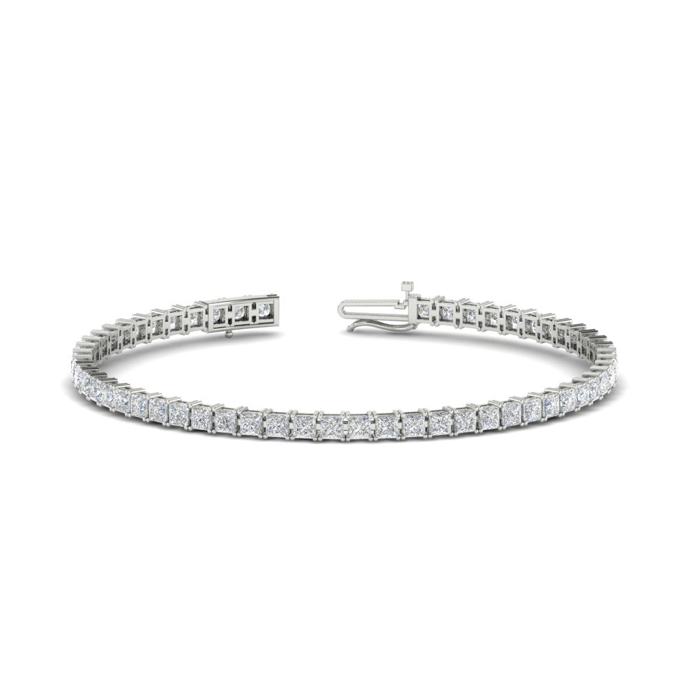 10 Ct Princess cut Diamond Tennis Bracelet