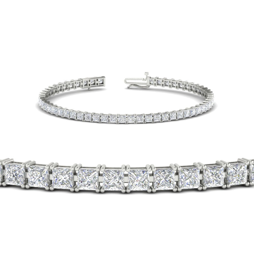 10 Ct Princess cut Diamond Tennis Bracelet