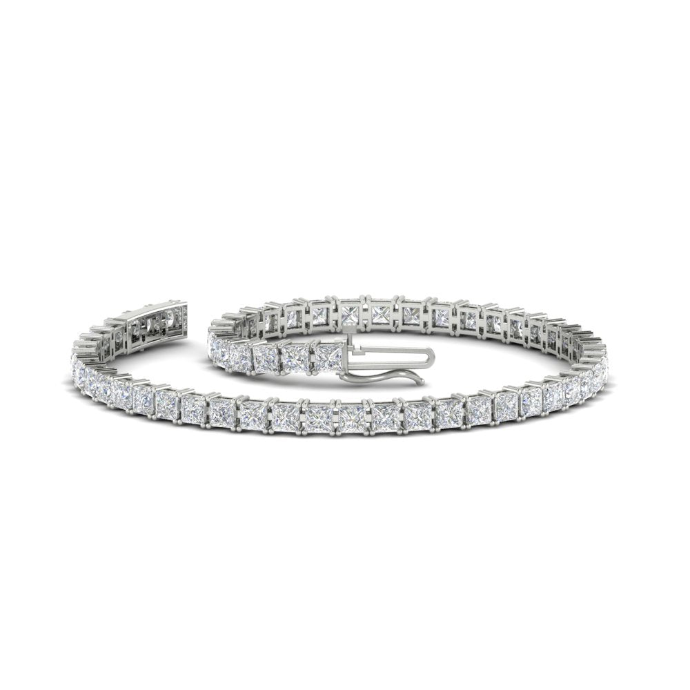 10 Ct Princess cut Diamond Tennis Bracelet