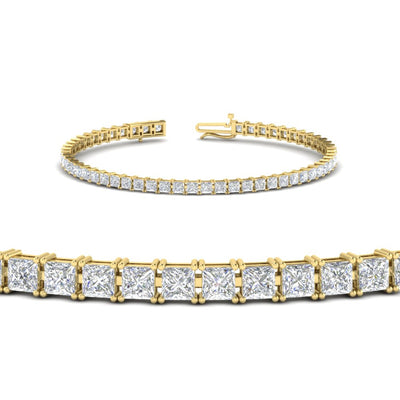 10 Ct Princess Cut Diamond Tennis Bracelet
