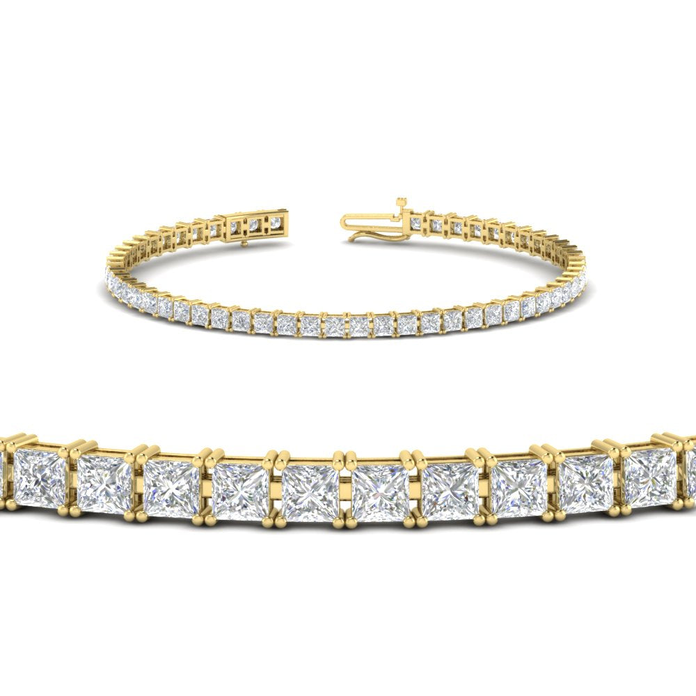 10 Ct Princess cut Diamond Tennis Bracelet