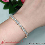 Load image into Gallery viewer, 10 Ct Princess cut Diamond Tennis Bracelet
