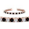 Load image into Gallery viewer, 10-ct.-diamond-tennis-bracelet-with-black-diamond-in-rose-gold-FDBRC8635ROGBLACKANGLE2-10.00_20CT-NL-RG