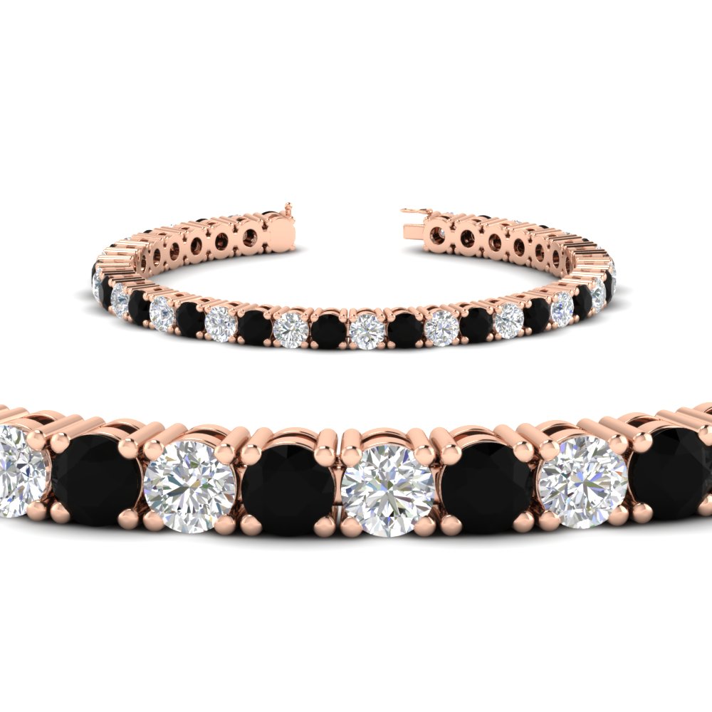 10-ct.-diamond-tennis-bracelet-with-black-diamond-in-rose-gold-FDBRC8635ROGBLACKANGLE2-10.00_20CT-NL-RG