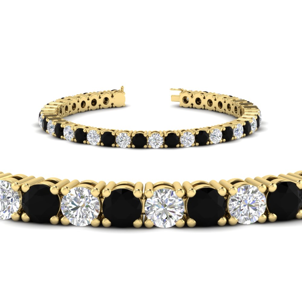 10-ct.-diamond-tennis-bracelet-with-black-diamond-in-yellow-gold-FDBRC8635ROGBLACKANGLE2-10.00_20CT-NL-YG
