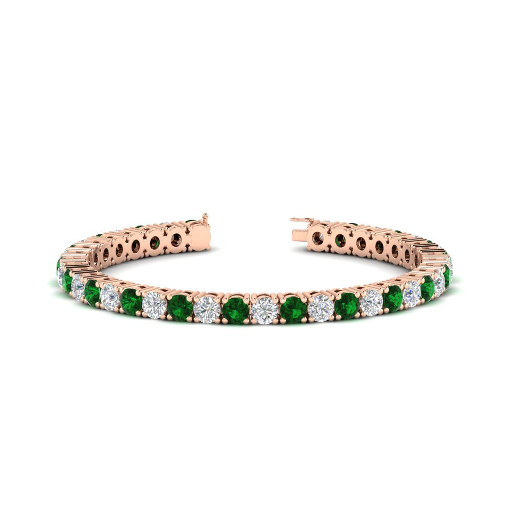 10-ct.-diamond-tennis-bracelet-with-emerald-in-rose-gold-FDBRC8635ROGEMGR-10.00_20CT-NL-RG