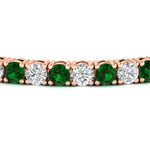 Load image into Gallery viewer, 10-ct.-diamond-tennis-bracelet-with-emerald-in-rose-gold-FDBRC8635ROGEMGRANGLE5-10.00_20CT-NL-RG
