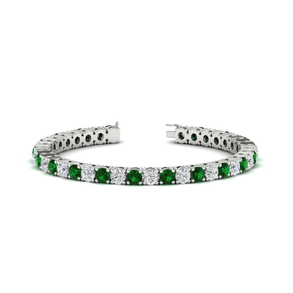 10-ct.-diamond-tennis-bracelet-with-emerald-in-white-gold-FDBRC8635ROGEMGR-10.00_20CT-NL-WG