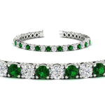 Load image into Gallery viewer, 10-ct.-diamond-tennis-bracelet-with-emerald-in-white-gold-FDBRC8635ROGEMGRANGLE2-10.00_20CT-NL-WG
